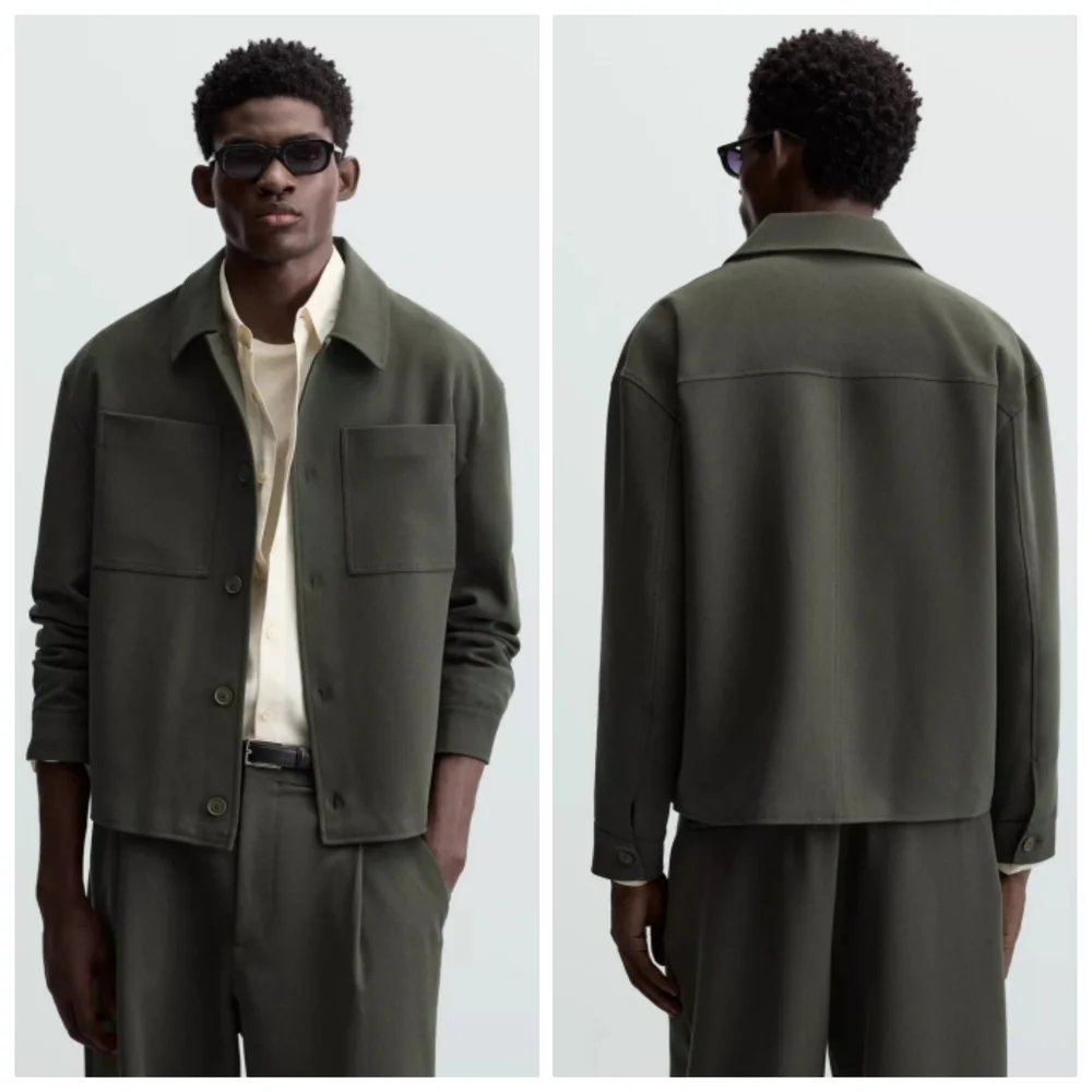 New Zara Boxyfit Button Front Green Overshirt/Jacket X-Large NWOT 6861/454/500